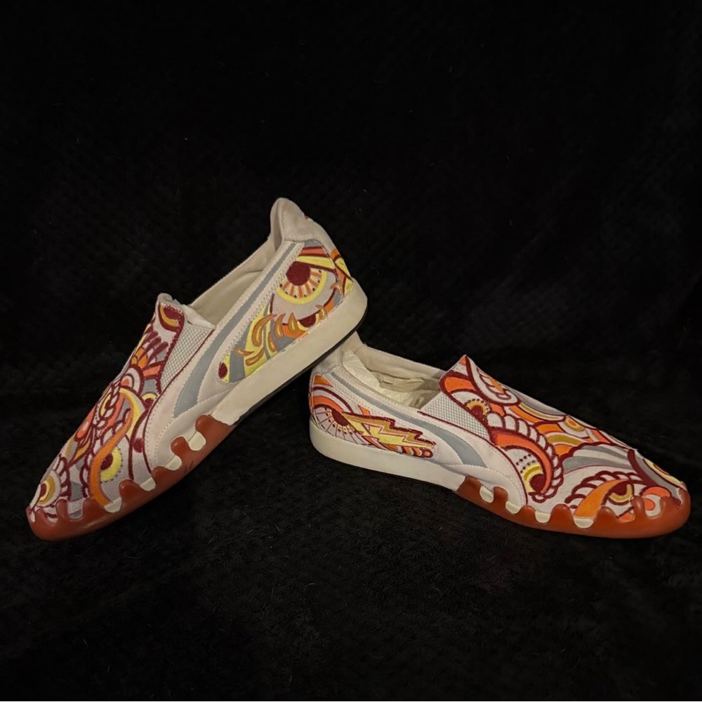 Puma Hand Painted Psychedelic Slip-On Sneakers by Damien Bart 1/1.  size 11 - Picture 6 of 6